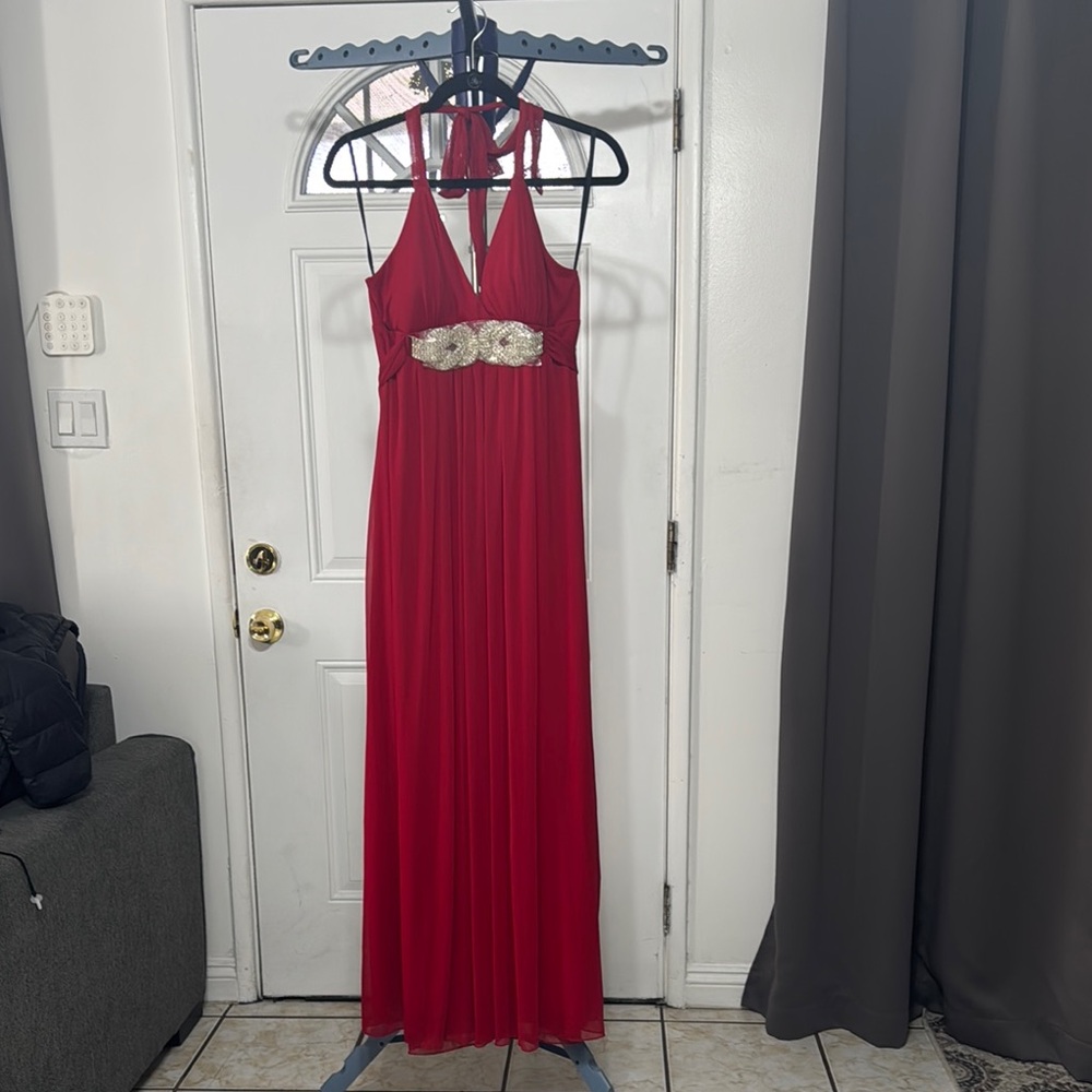 RORY U.S.A. Elegant Red Evening Gown | Formal Maxi Dress Size XL